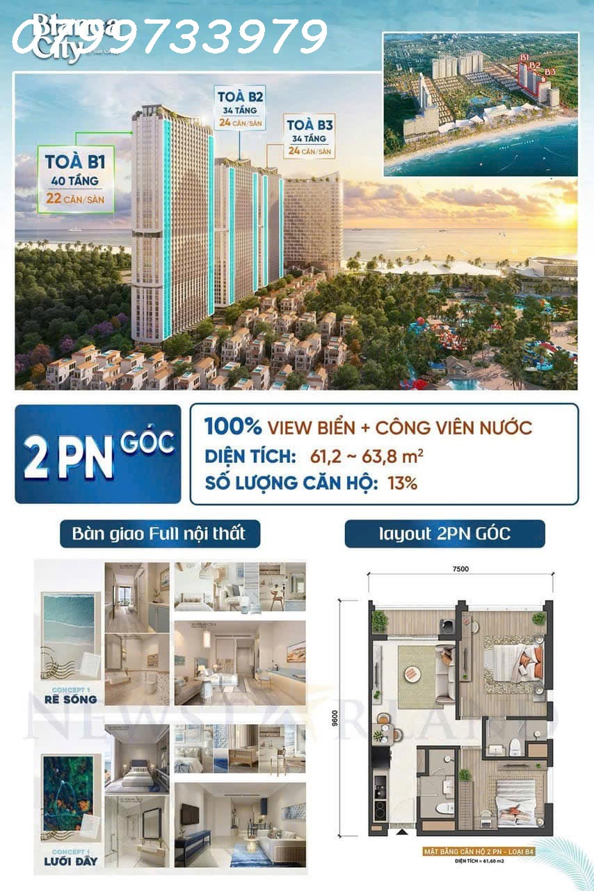 Bán căn hộ cao cấp biển Vũng Tàu giá 2,8 tỷ chủ đầu tư Sun group 0799733979 - Ảnh 4